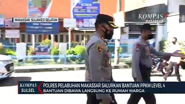 Polres Pelabuhan Makassar Salurkan Bantuan Ppkm Level 4