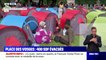 Opération "coup de poing" d'associations d'aide aux migrants: 400 SDF dans des tentes place des Vosges