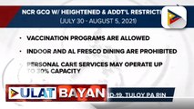 GCQ with heightened and additional restrictions sa NCR, epektibo mula ngayon hanggang Agosto 5; ECQ, ipatutupad sa NCR mula Agosto 6 hanggang 20