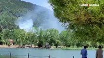 İzmir'in Kiraz ilçesinde orman yangını