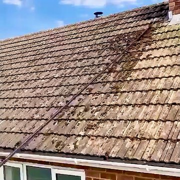how to Remove moss and applying biocide to a roof once again Partridge Exterior Cleaning