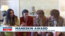 Eurovision winning Italian rock band Maneskin honoured by the mayor of Rome