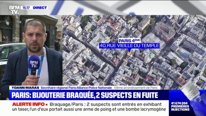 Bijouterie braquée à Paris : les deux suspects avaient un taser, une arme de poing et une bombe lacrymogène (BFMTV)