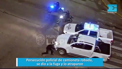 Persecución policial de camioneta robada, se dio a la fuga y lo atraparon