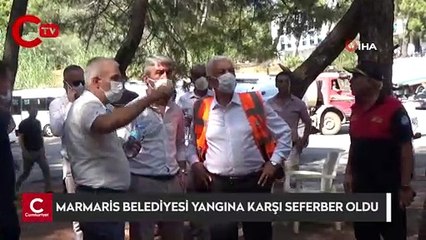 Marmaris Belediyesi yangına karşı seferber oldu