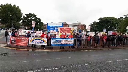 Campaigners at South Tyneside District Hospital