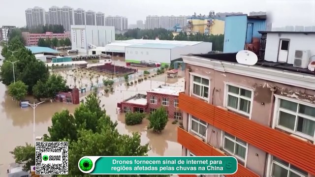 Drones fornecem sinal de internet para regiões afetadas pelas chuvas na China