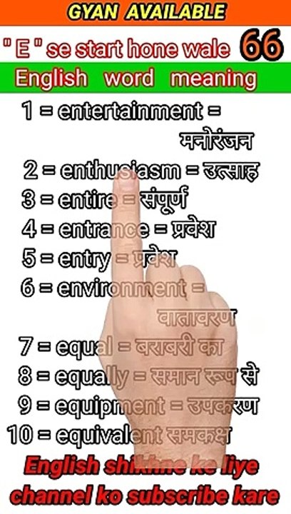 gyan_available_short_VDO_66. अँग्रेजी बोलना सीखें // English to Hindi daily use word meaning practice.