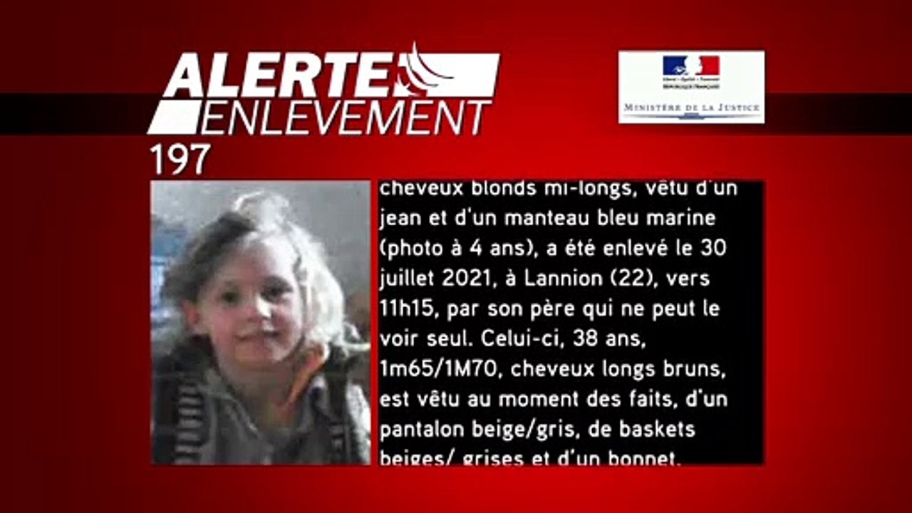 L'alerte enlévement diffusée par les médias suite à l'enlèvement à Lannion de Dewi