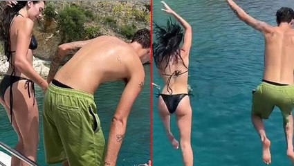 Dua Lipa ile Anwar Hadid el ele denize atladı: Annesinden mesaj geldi