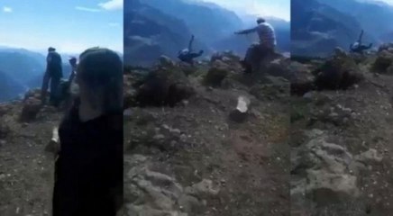 Kayınvalidesinin 70 metrelik uçuruma düştüğü anı görüntüledi