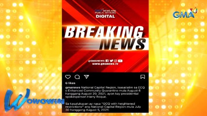 Wowowin: NCR, balik GCQ dahil sa pagtaas ng bilang ng Delta variant case!