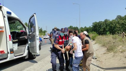 Şile otoyolunda ormanlık alana uçan otomobilin sürücüsü yaralandı