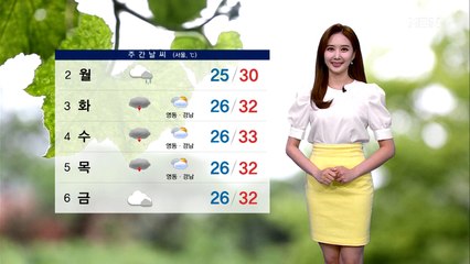 휴일 전국 흐리고 비…무더위 계속