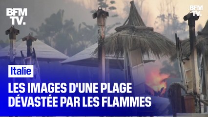 À Catane en Italie, une plage a été dévastée par les flammes