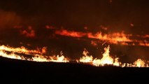 Anız yangını rüzgarın etkisiyle devasa boyuta ulaştı, ekili alanlar zarar gördü