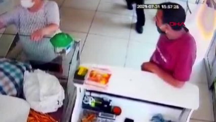 LAHMACUN SİPARİŞİ VERİP CEP TELEFONU ÇALAN HIRSIZ KAMERADA