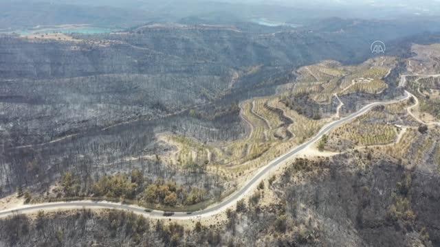 (DRONE) - Manavgat'ta yanan ormanlık alan havadan görüntülendi - Taşağıl mahallesi