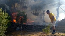 Milas'ta başlayan orman yangını Bodrum'a sıçradı söndürme çalışmaları devam ediyor