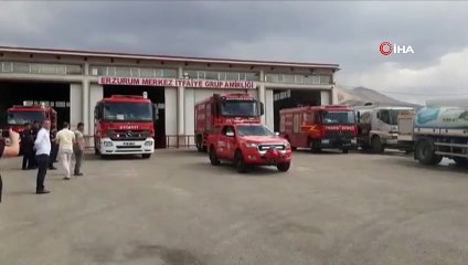 Erzurum itfaiye ekipleri Antalya için yola çıktı