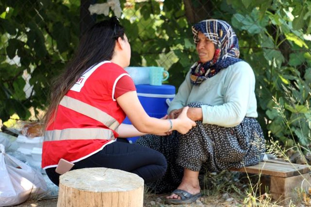 Son dakika haberi: Kızılay ekiplerinden yangınzedelere mobilize yardım