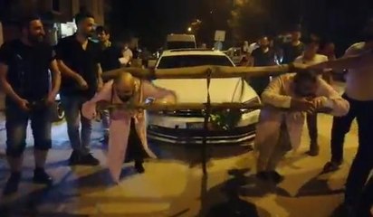 Damada boyunduruk takıp, araç çektirdiler