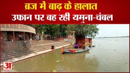ब्रज में बाढ़ के हालात: उफान पर बह रहीं यमुना-चंबल, देखें वीडियो