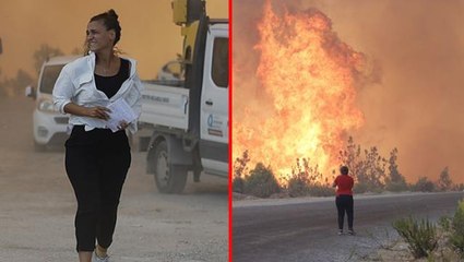 Manavgat'ta rüzgarın etkisiyle alevler 20 metreye kadar yükseldi! Kara yoluna kadar ulaşan yangınla mücadele sürüyor