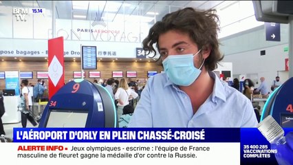 Vacances: "Ça fait du bien de voir que la vie reprend", s'enthousiasme ce voyageur depuis l'aéroport d'Orly