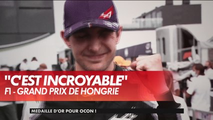 E. Ocon réagit après sa victoire - GP de Hongrie