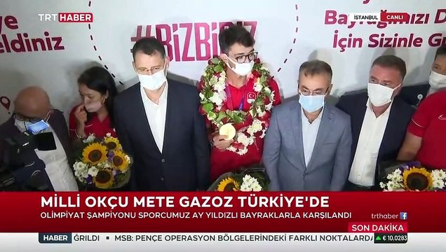 Olimpiyat şampiyonu Mete Gazoz Türkiye'ye döndü