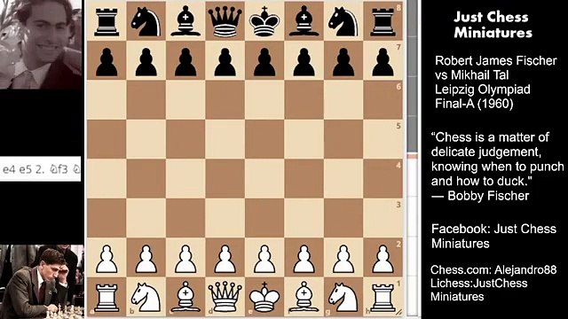 Greatest draw ever. Bobby Fischer vs Mikhail Tal (1960)