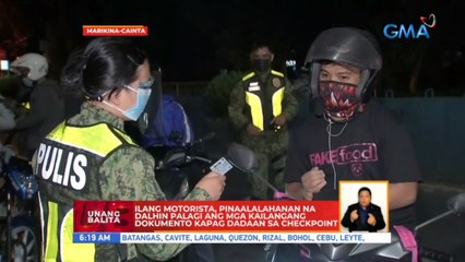 Ilang motorista, pinaalalahanan na dalhin palagi ang mga kailangang dokumento kapag dadaan sa checkpoint | UB