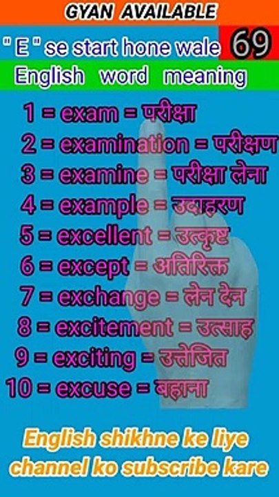 gyan_available_short_VDO_69. अँग्रेजी बोलना सीखें // English to Hindi daily use word meaning practice.