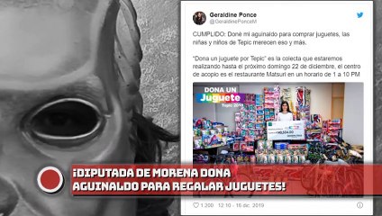 ¡Diputada de Morena dona aguinaldo para regalar juguetes!