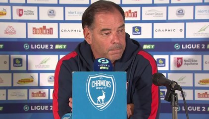J2 Ligue 2 BKT : La réaction de S.Moulin après Niort 0-1 SMCaen