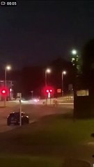 Driver does donuts on Harlestone Road