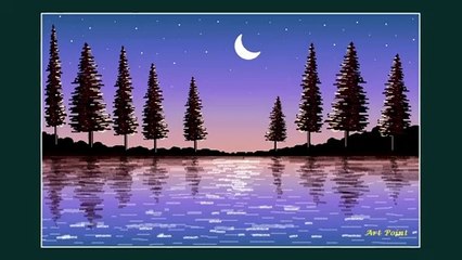 How to Draw - in computer| Microsoft paint tutorial | ms paint | scenery drawing 058 - Art Point