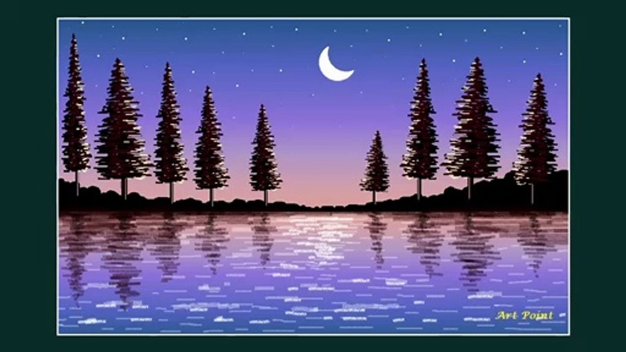 How to Draw - in computer| Microsoft paint tutorial | ms paint | scenery drawing 058 - Art Point