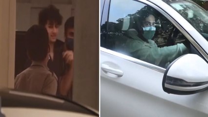 Ibrahim Ali Khan & Agastya Nanda Snapped At Karan Johar's House