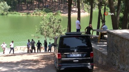 Sancaktepe’de gölete uçan kamyondan son anda atlayarak kurtuldu