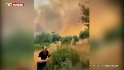 Isparta'da kozalakların etkisiyle alevler böyle yayıldı