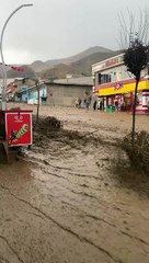 Başkale'de sel şehir merkezine indi