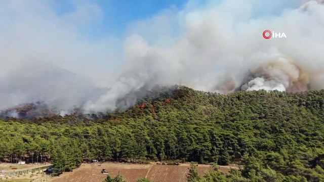 Marmaris alevlere teslim oldu, gökyüzünü duman kapladı