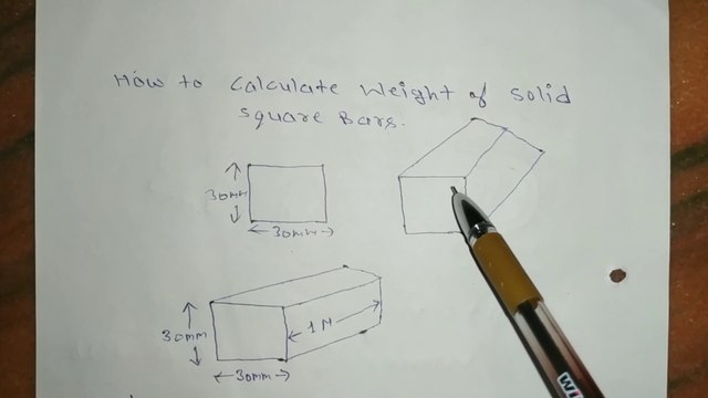 How to calculate weight of solid square bars