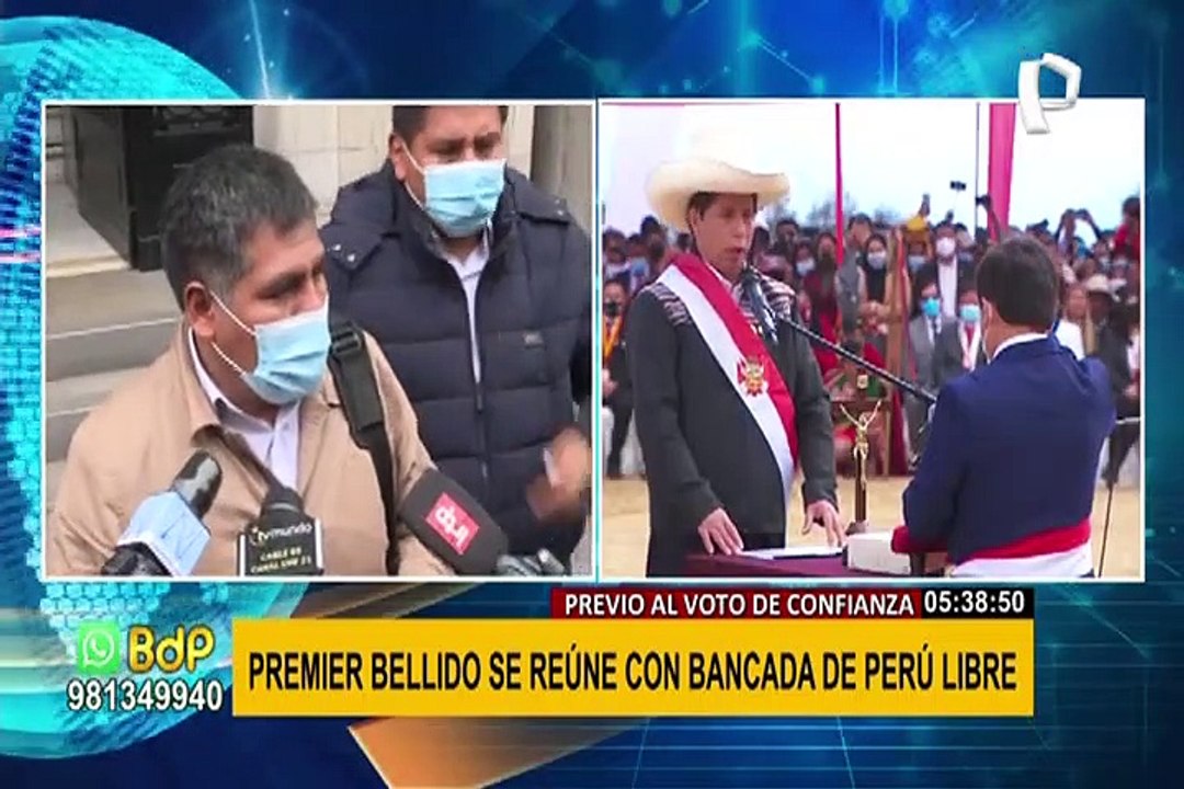 Guido Bellido: Congresistas de Perú Libre se reúnen con Premier en sede de la PCM