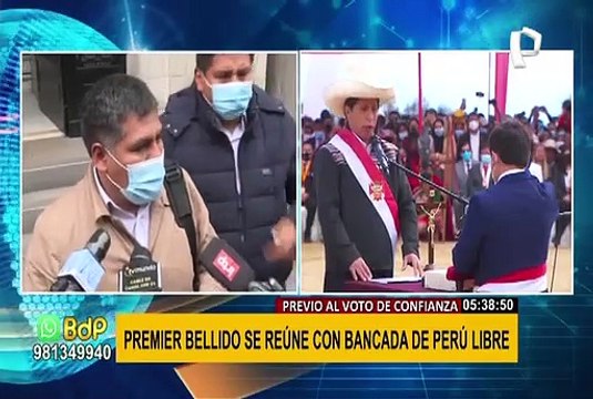 Guido Bellido: Congresistas de Perú Libre se reúnen con Premier en sede de la PCM