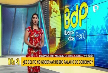 Pedro Castillo se instalará en Palacio de Gobierno