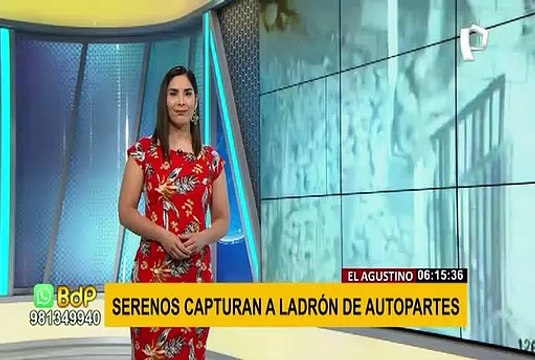 El Agustino: miembros de Serenazgo atrapan a ladrón de autopartes