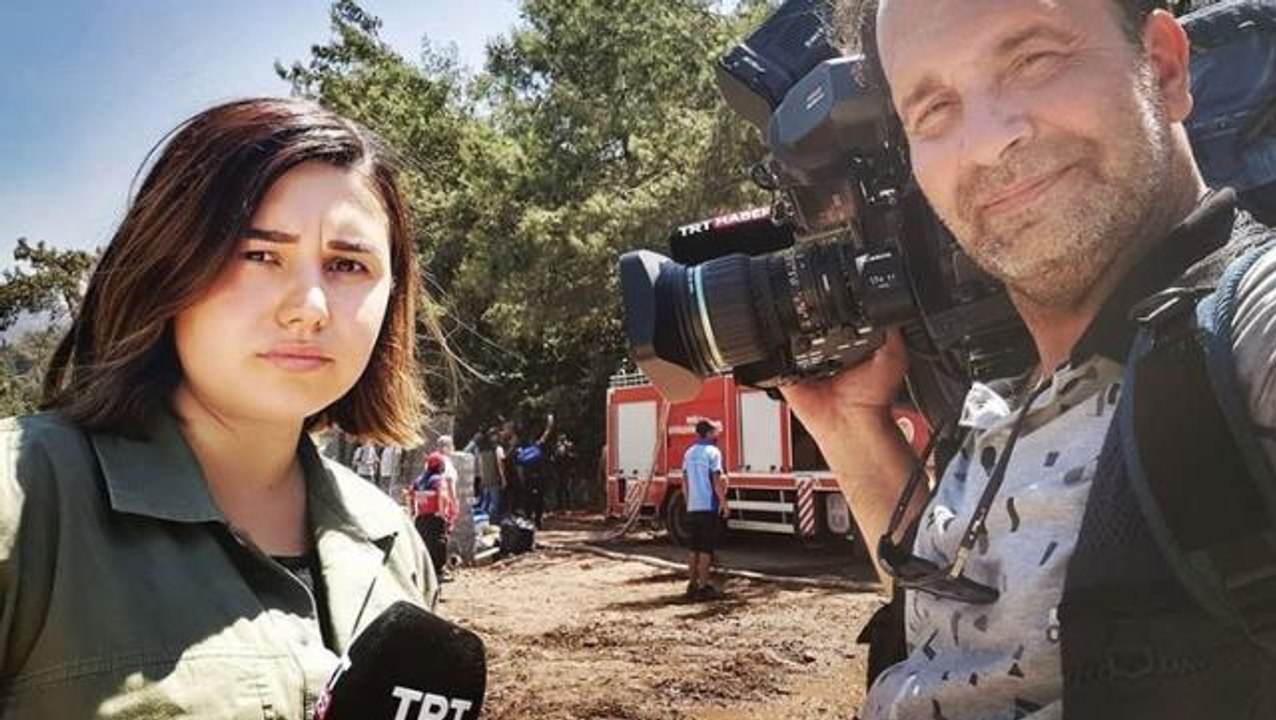 Haberciler yürekleri ağza getirdi! TRT ekibi Marmaris'te haber için canını tehlikeye attı